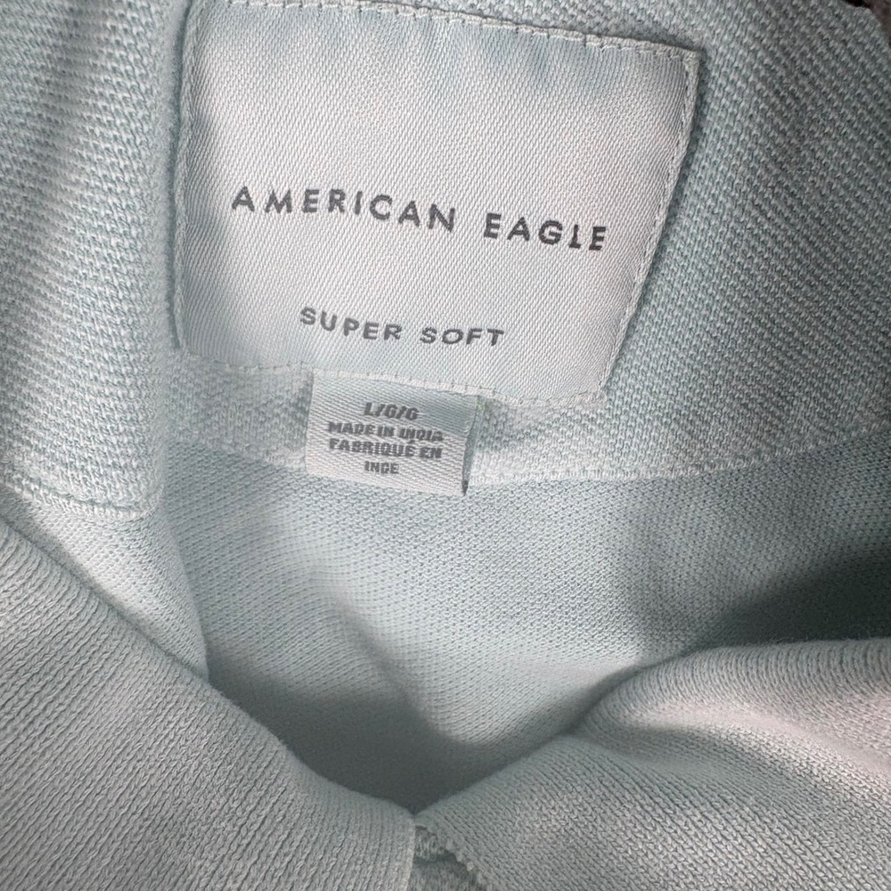 American Eagle Polo Shirt Mens Large Mint Green Super Soft Cotton Short Sleeve - Picture 4 of 7